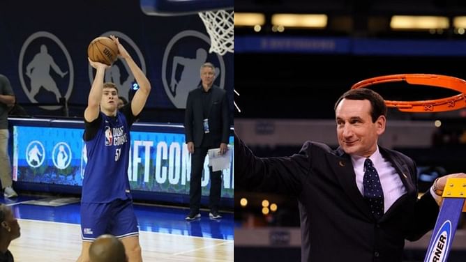 Duke legend Coach K crowns projected No. 1 overall pick Cooper Flagg as best Blue Devils' freshman of all time