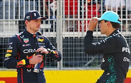 George Russell takes a cheeky dig at Max Verstappen after beating him to secure pole position for the F1 Canadian GP