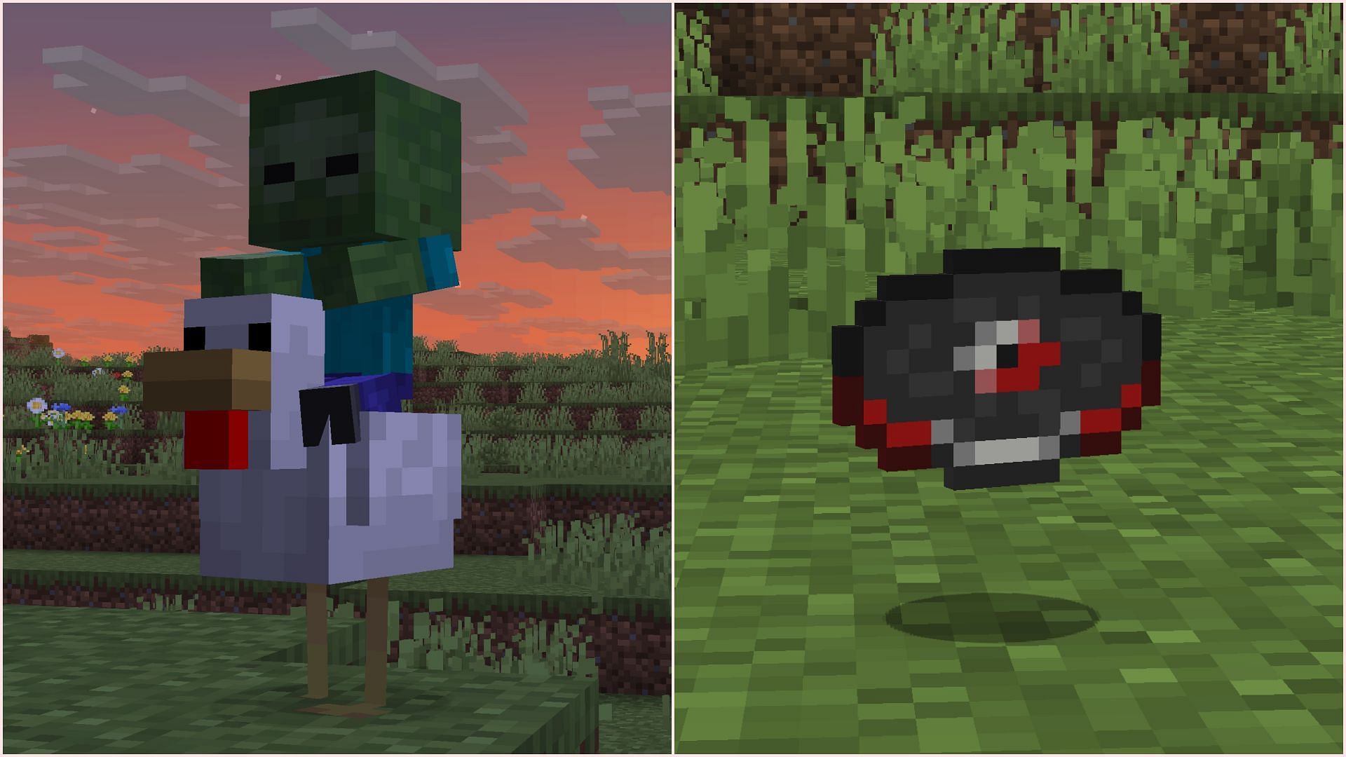 Chicken Jockey baby zombie needs to be killed to get lava chicken music disc (Image via Sportskeeda Gaming || Mojang Studios)