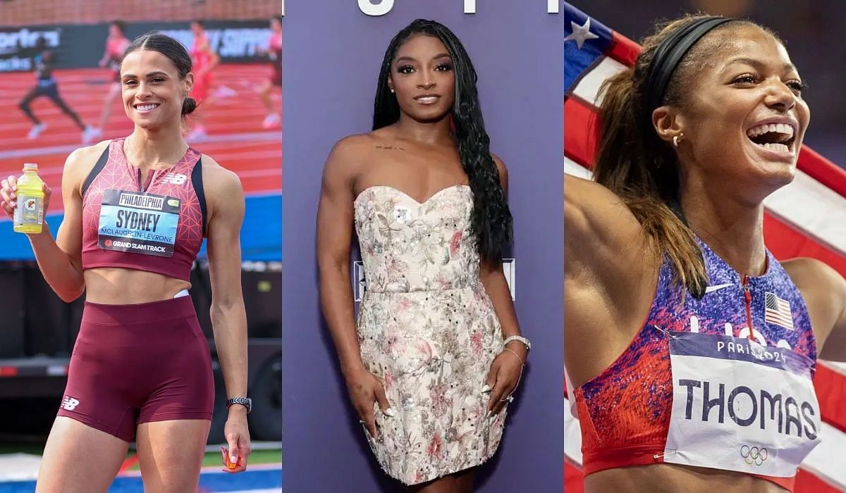 Sydney McLaughlin-Levrone, Simone Biles, and Gabby Thomas - Source: Getty