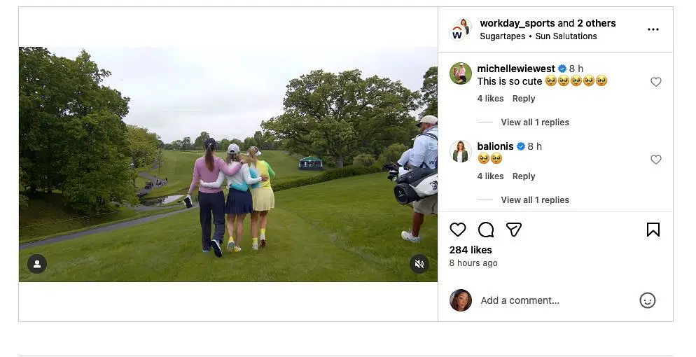 Amanda Balionis, Michelle Wie West, and Kira Dixon at the Memorial Tournament Pro-Am