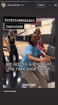 KK Arnold shows her goofy side during choreography with Chloe Kitts - Image source: Instagram/chloe.kitts