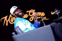 LeBron James gets serenaded by GOAT noises as he speaks at Fanatics fest