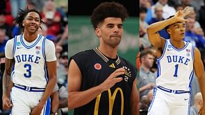 In Photos: Duke men's basketball hype up Cayden Boozer, Isaiah Evans, Caleb Foster and others as they are hard in training
