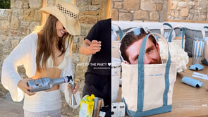 Leon Draisaitl's fiancee Celeste turns on bartender mode during her bachelorette party in Greece