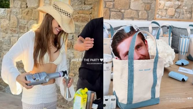Leon Draisaitl's fiancee Celeste turns on bartender mode during her bachelorette party in Greece