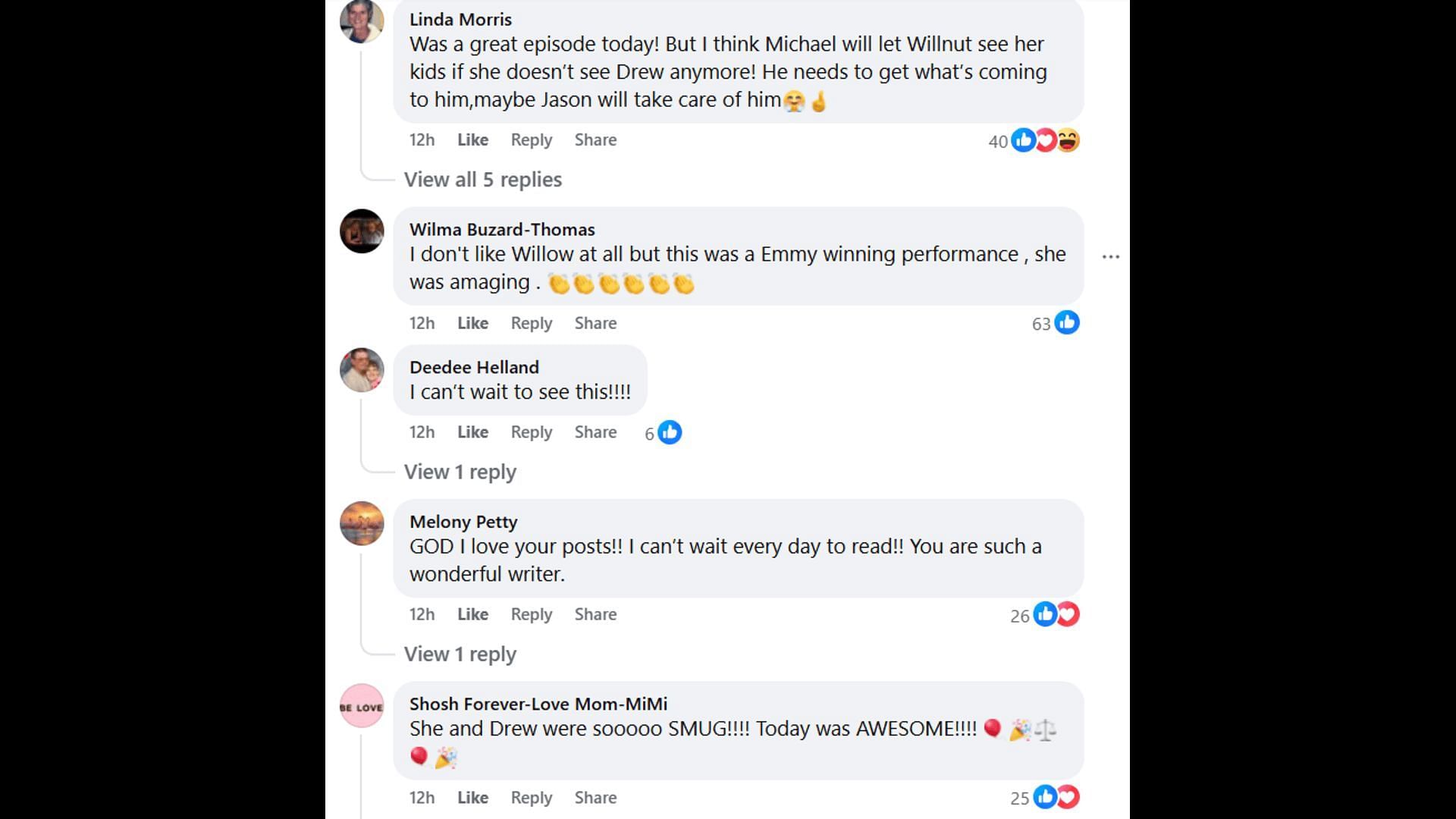Fans voice their opinions about Willow (Image via Facebook/General Hospital Fans - Official)