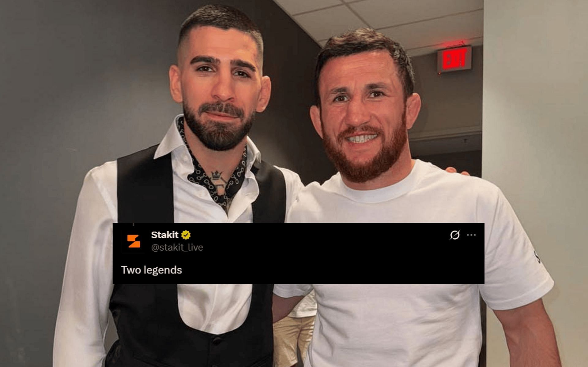 Fans react to Merab Dvalishvili meeting Ilia Topuria ahead of UFC 317. [Image courtesy: Getty]