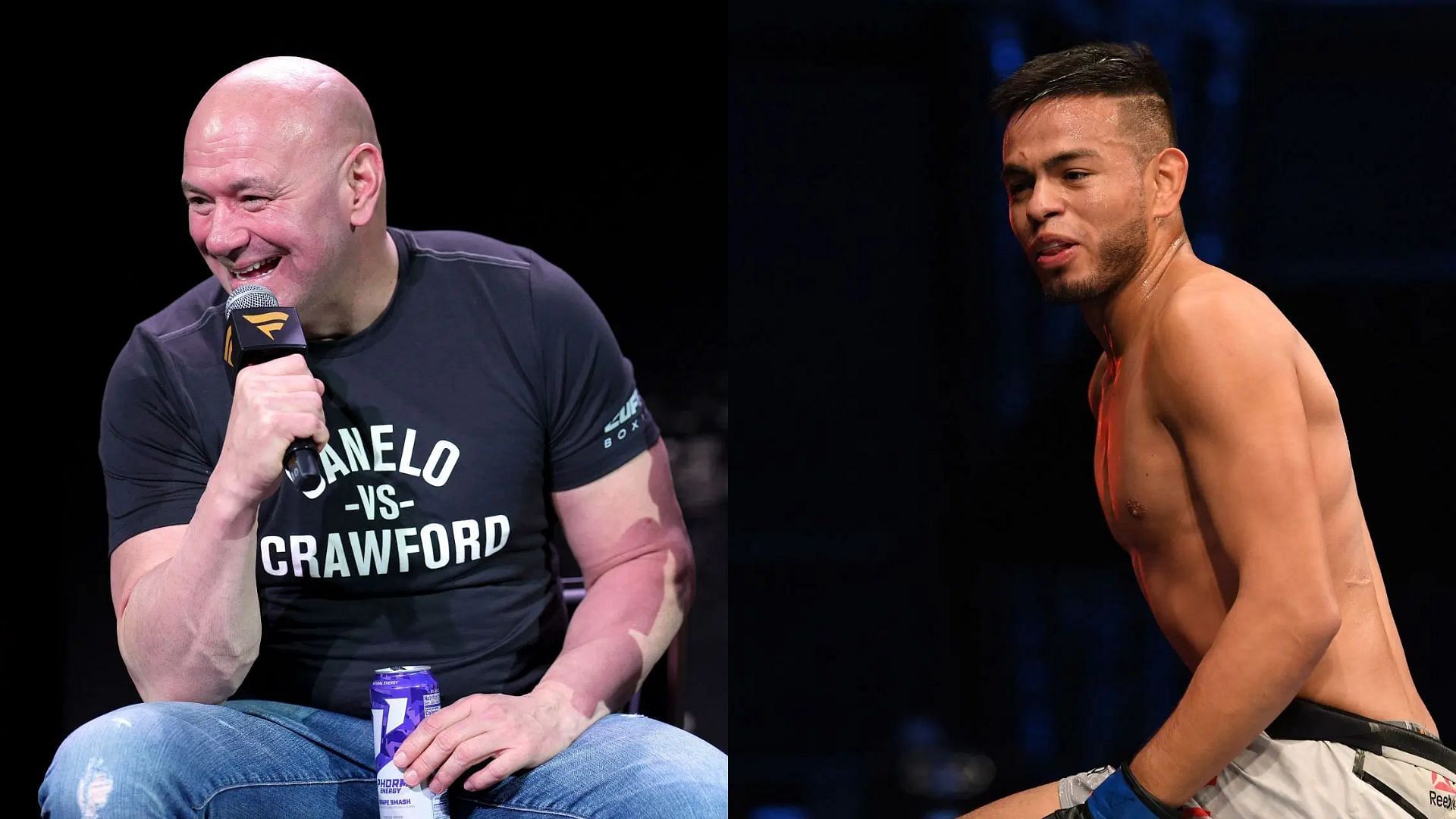  Brandon Royval (right) was anxious before UFC debut and did not want to look at Dana White (left). [Images courtesy: Getty Images]