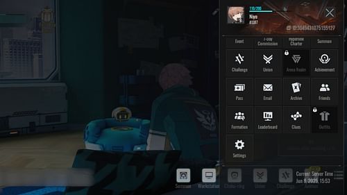 Tap the Settings button to enter the code redemption menu (Image via XD Entertainment)
