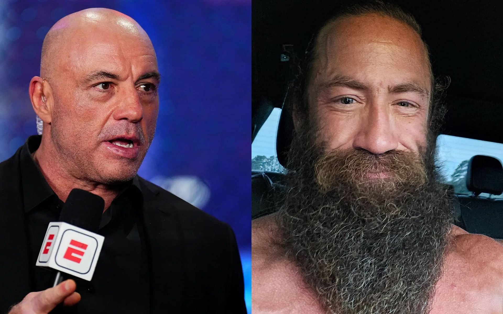 Joe Rogan (left) is in the bad books of Liver King (right). [Images courtesy: Getty and @liverking on Instagram]