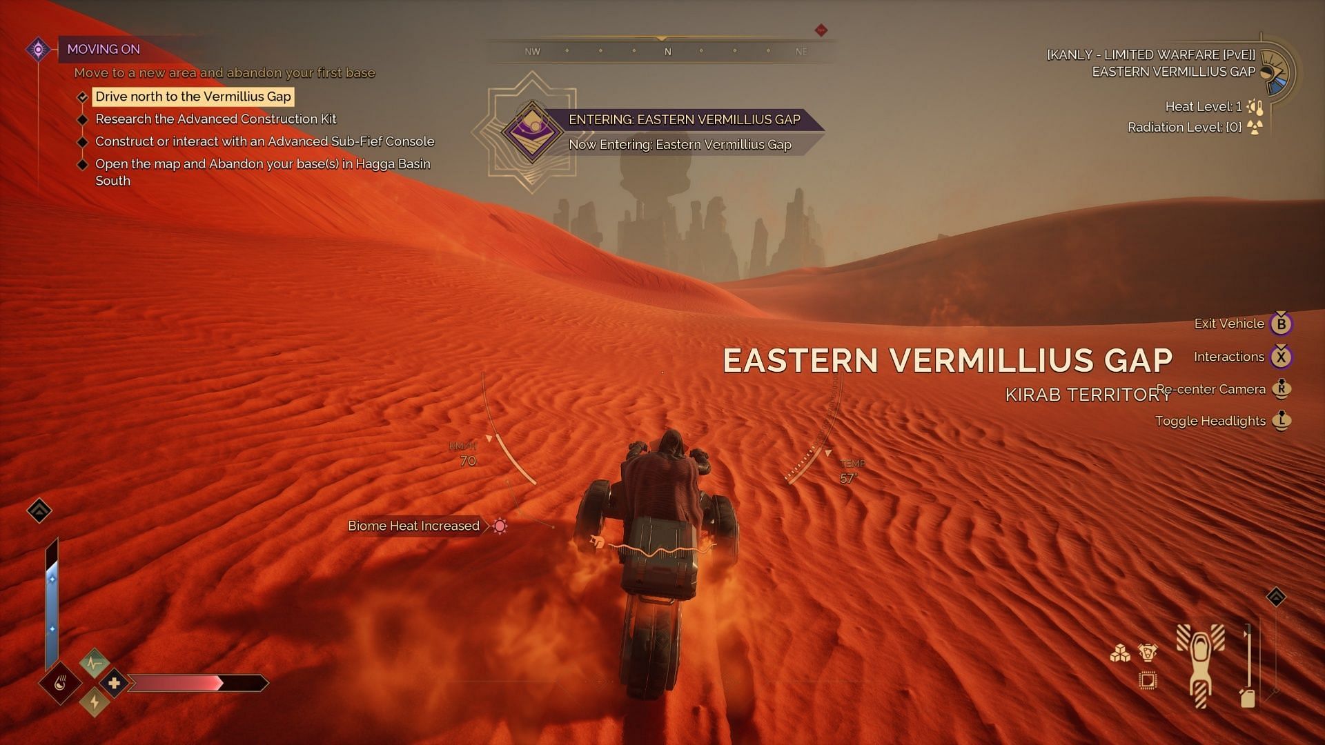 Even driving across the desert can be thrilling with the right music (and sandworm chasing you) (Image via Funcom)