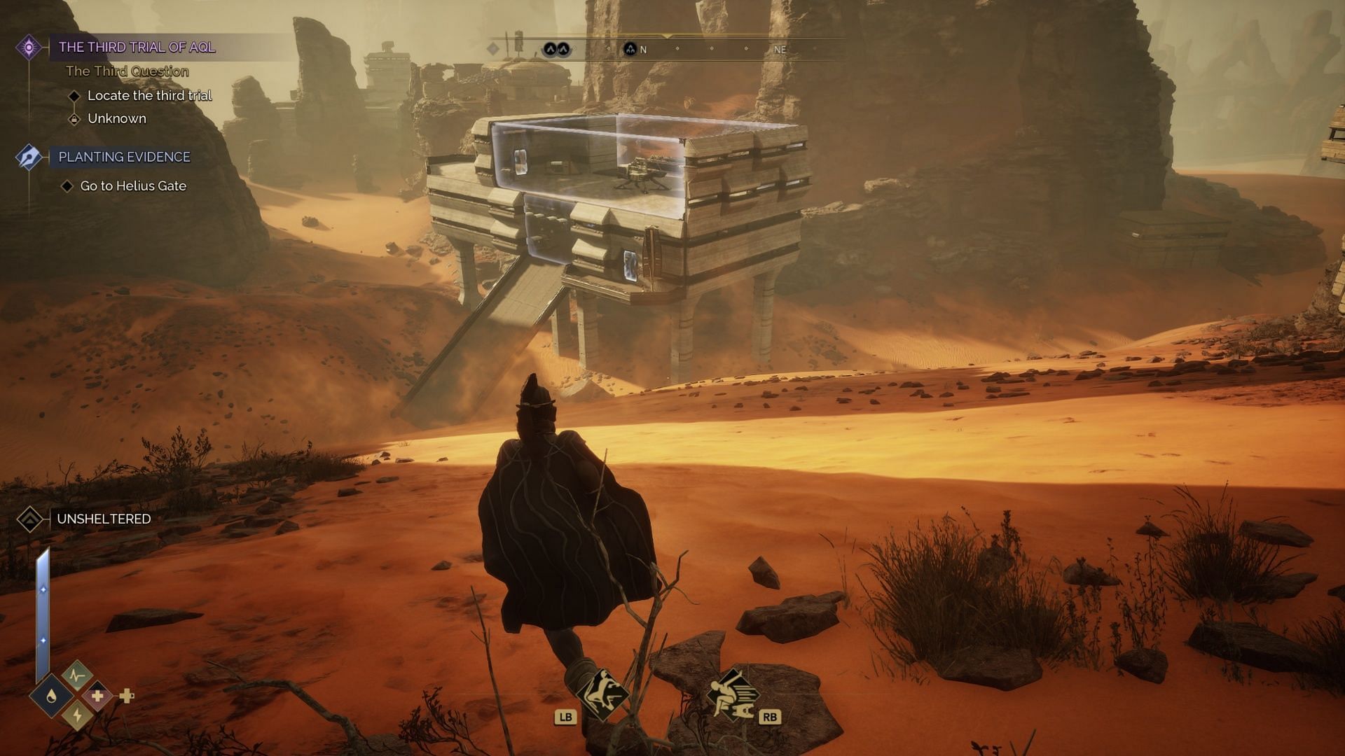 At least, surrounded by rocky outcroppings, I&#039;m kind of safe. For the time being. (Image via Funcom)