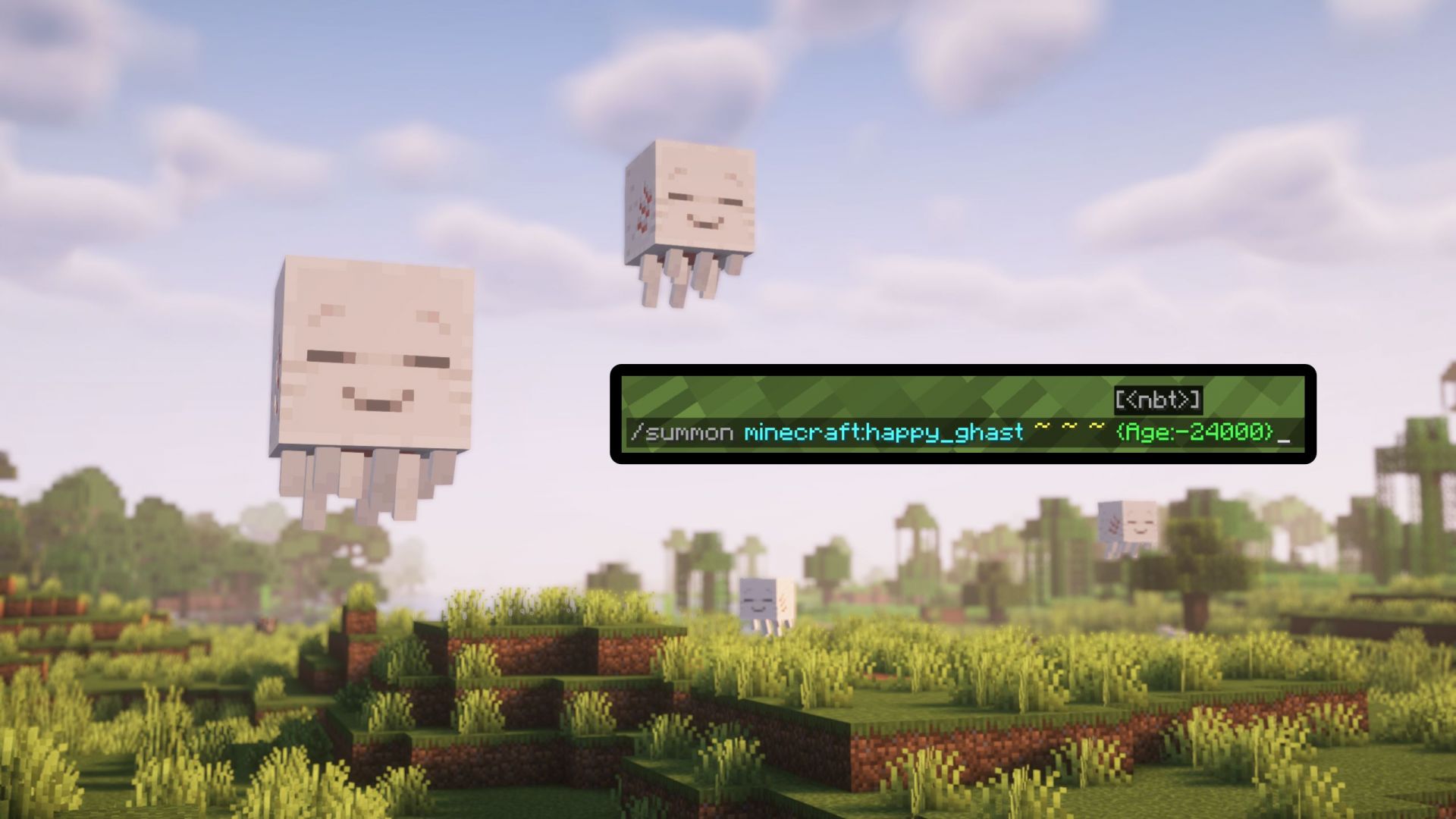 You can summon ghastling using this command (Image via Sportskeeda Gaming || Mojang Studios)