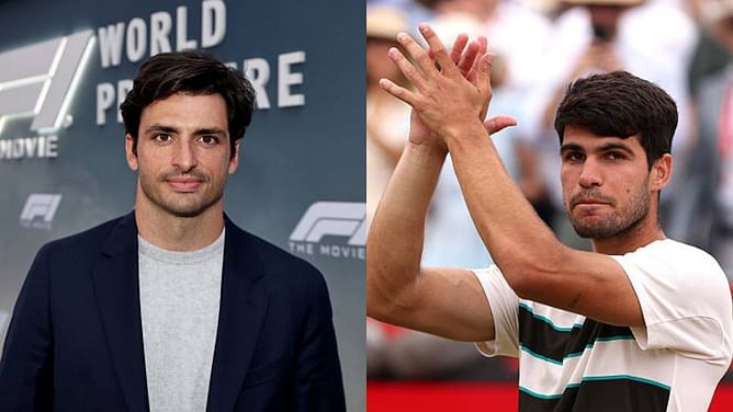 Carlos Alcaraz gives his take on who has the better hair between him and Carlos Sainz