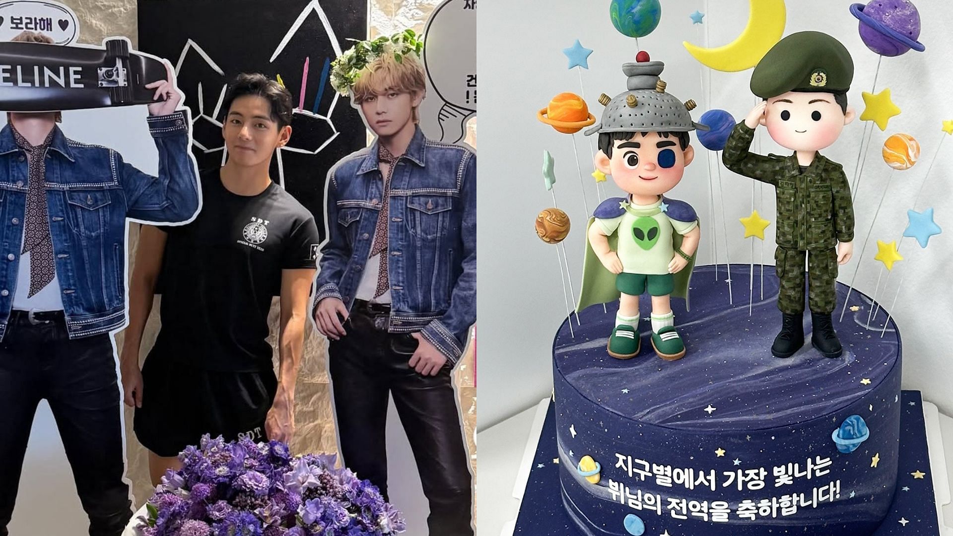 CELINE, Cartier, Disney Korea, &amp; Compose Coffee celebrate BTS&rsquo; Taehyung&rsquo;s military discharge  (Images Via Instagram/@thv, @disneykorea) 