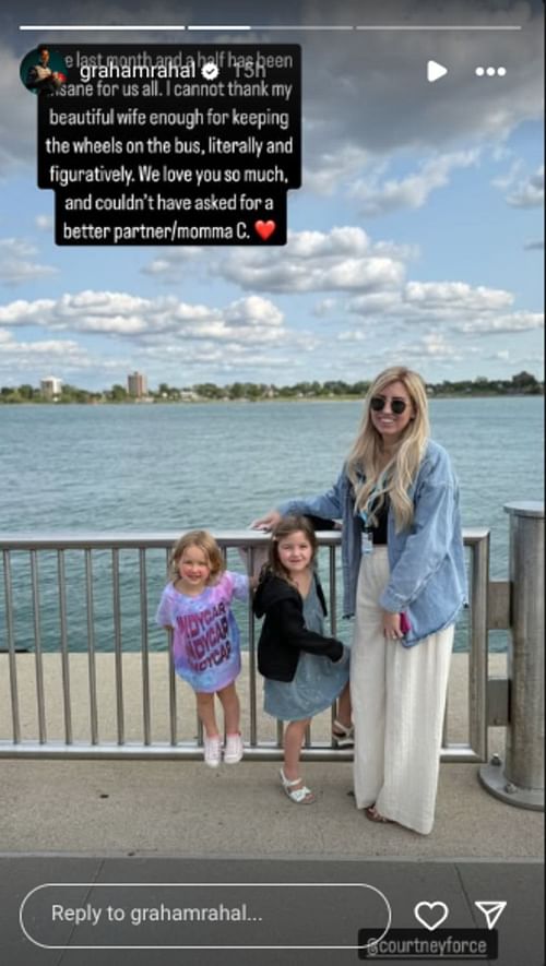 Graham Rahal thanks Courtney Force on his story-  Source: via @grahamrahal on Instagram 