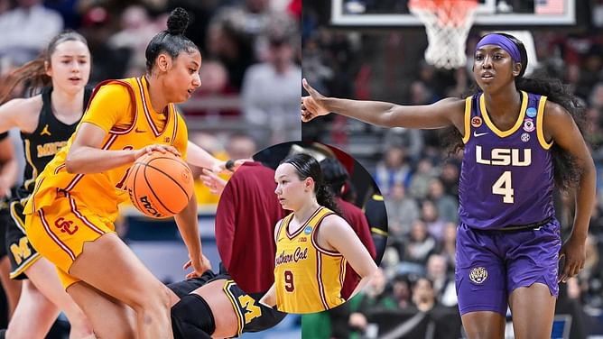 Kayleigh Heckel and Addison Bjorn react as JuJu Watkins shares snippets from matchup against Flau'jae Johnson's team