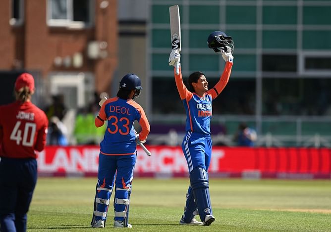 Smriti Mandhana smashes maiden ton as India Women post 210-5 in 1st INDW vs ENGW T20I