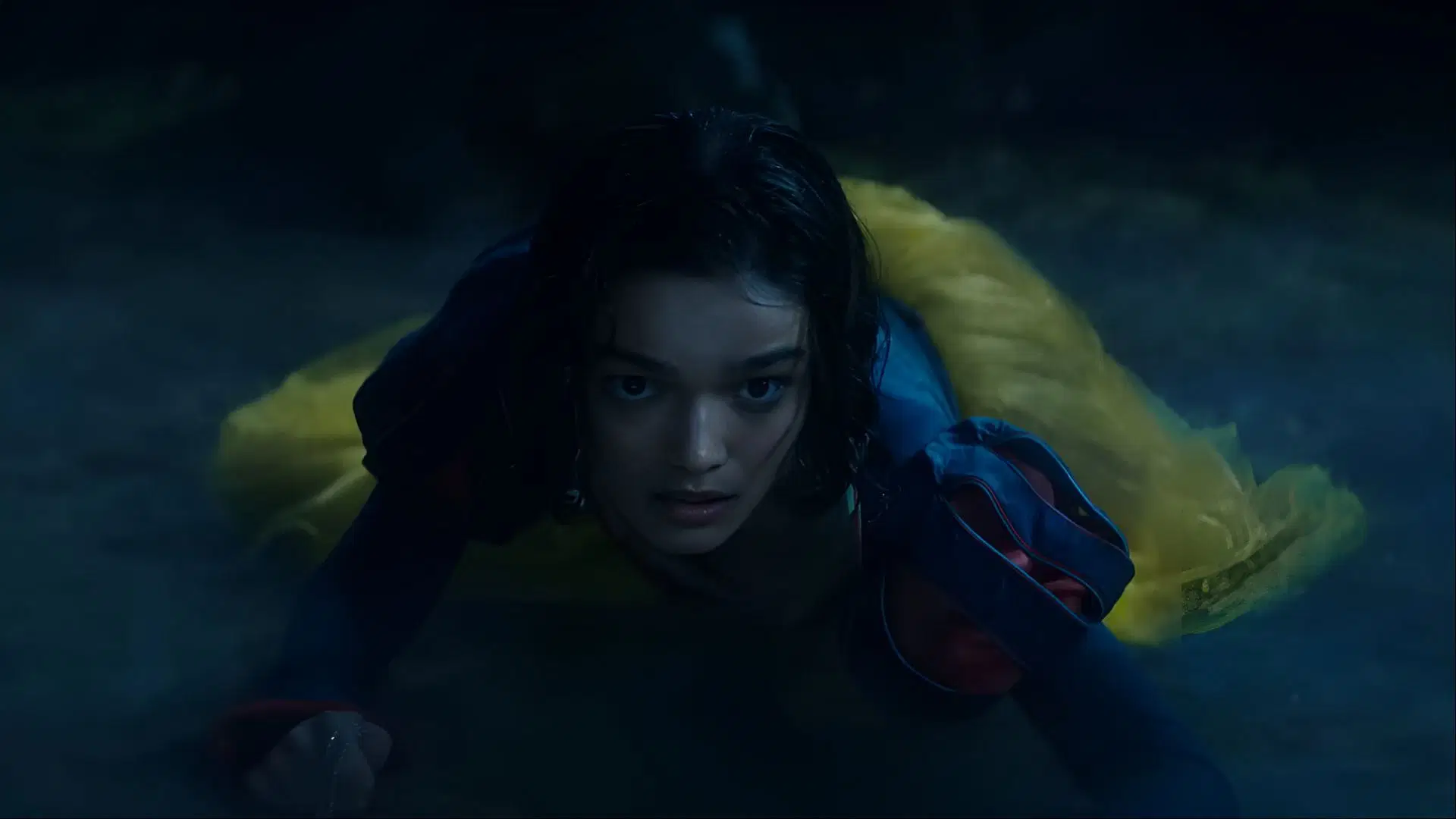 Rachel Zegler&rsquo;s Snow White appears in a tense forest scene, wearing a modernized version of the character&rsquo;s iconic costume. (Image via Disney)