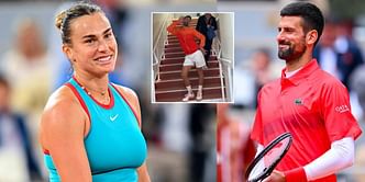 WATCH: Novak Djokovic hilariously imitates Aryna Sabalenka's victory poses on camera at French Open