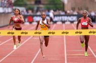 Gabby Thomas, Melissa Jefferson-Wooden, and Tamari Davis compete in Grand Slam Track - Philadelphia - Source: Getty