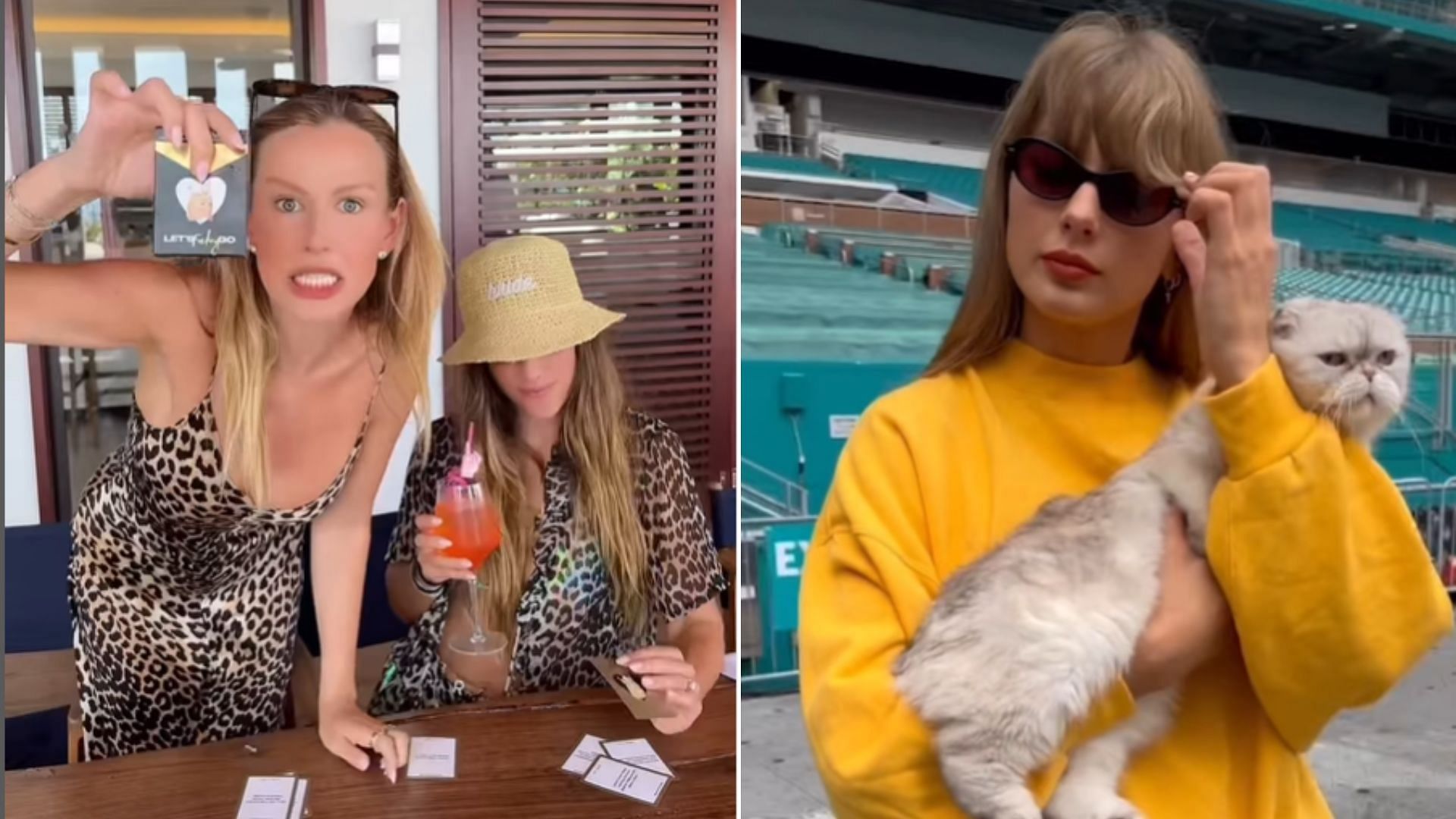 Serena Kerrigan recalling a moment when Taylor Swift turned town her cards game (Image via Instagram/@taylorswift, @serenakerrigan)