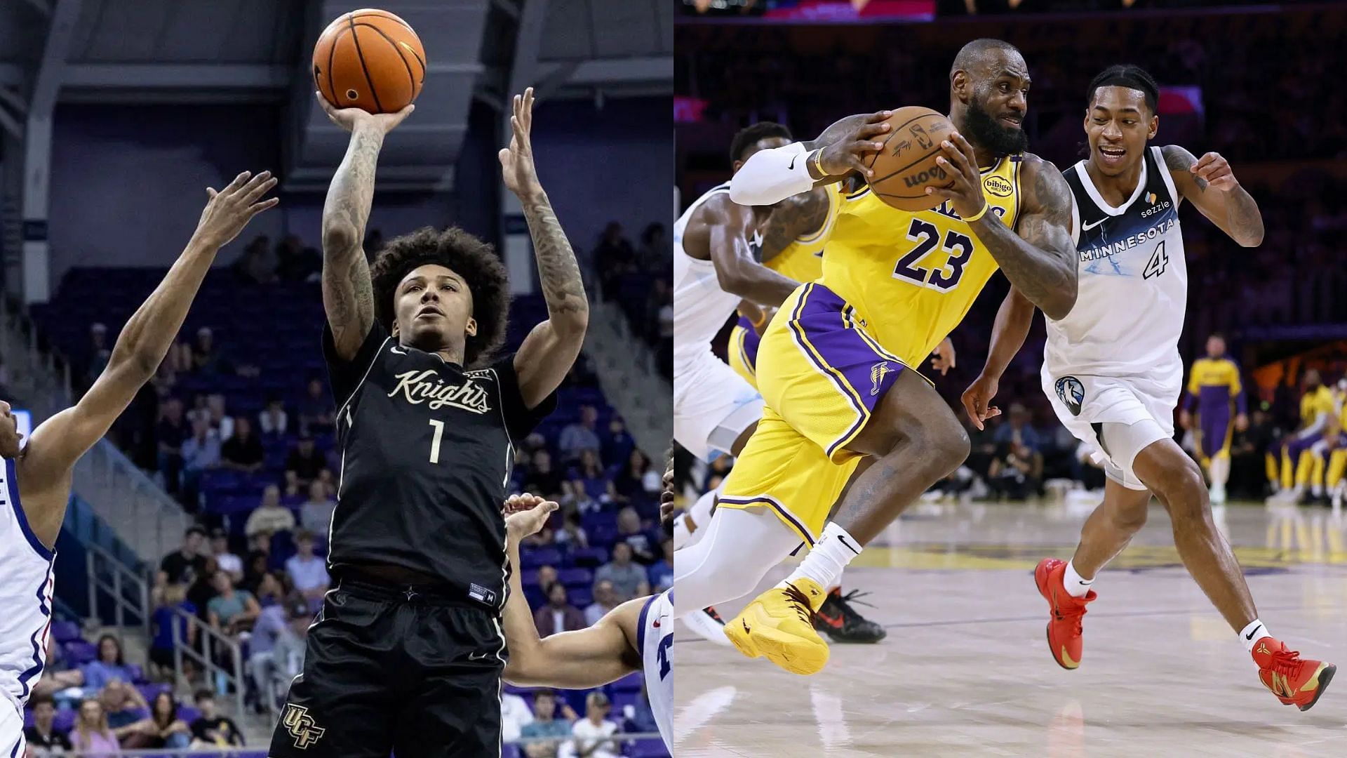 Mikey Williams, LeBron James and Rob Dillingham. - Source: Matthew Visinksy &amp; Harry How, Getty 