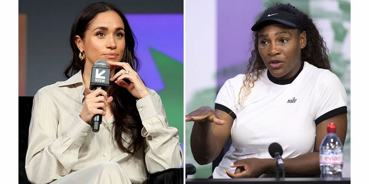 Meghan Markle (L) and Serena Williams (R) (Image Source: Getty)