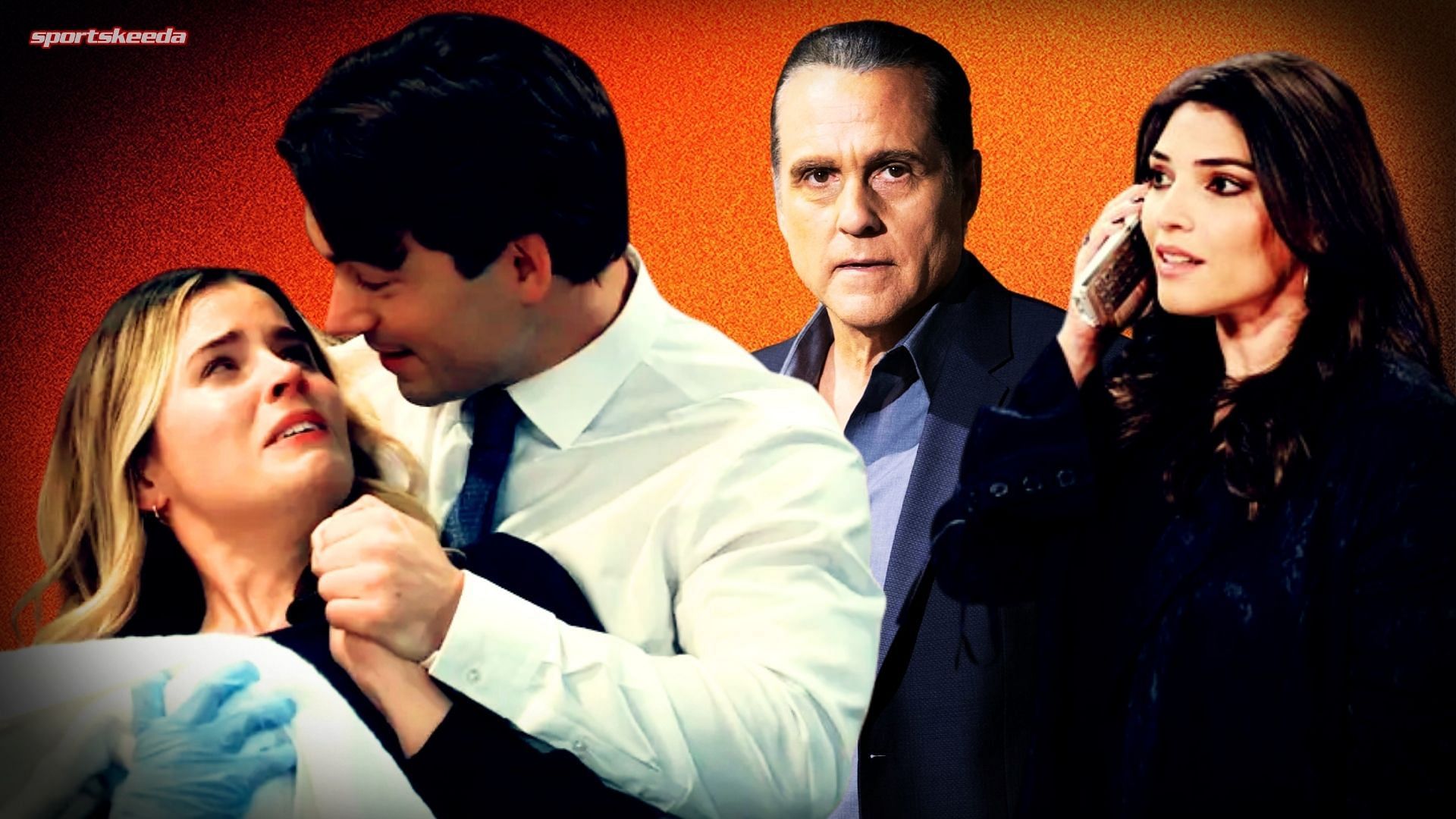 From left, Sasha, Michael, Sonny and Brook Lynn on GH (Custom edit by Sportskeeda, Original images via ABC Network)