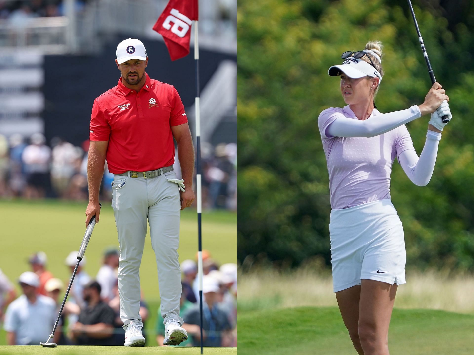 Bryson DeChambeau and Nelly Korda (Image via Imagn)