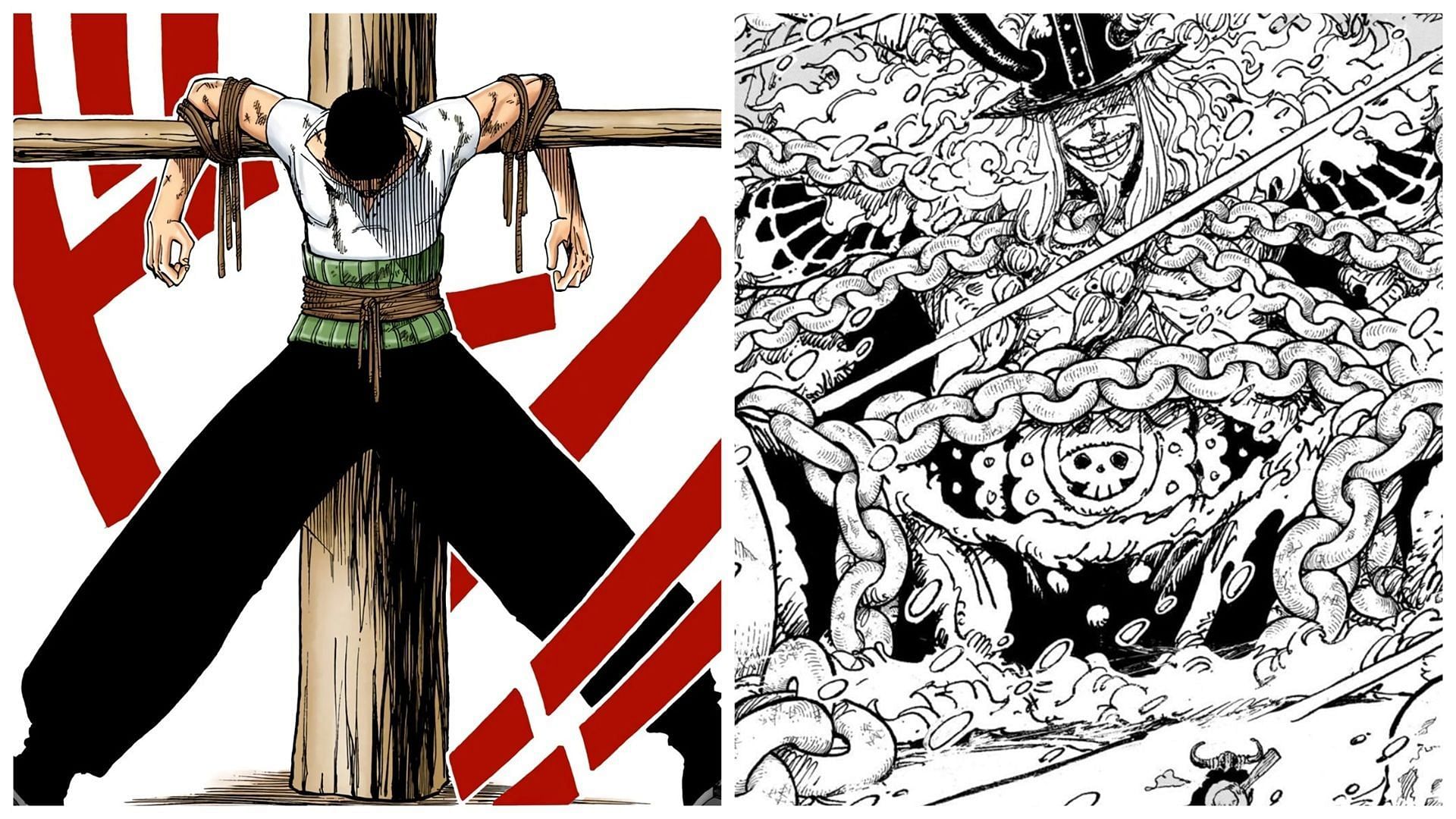 Zoro and Loki&#039;s mirroring introductions in One Piece (Image via Shueisha)