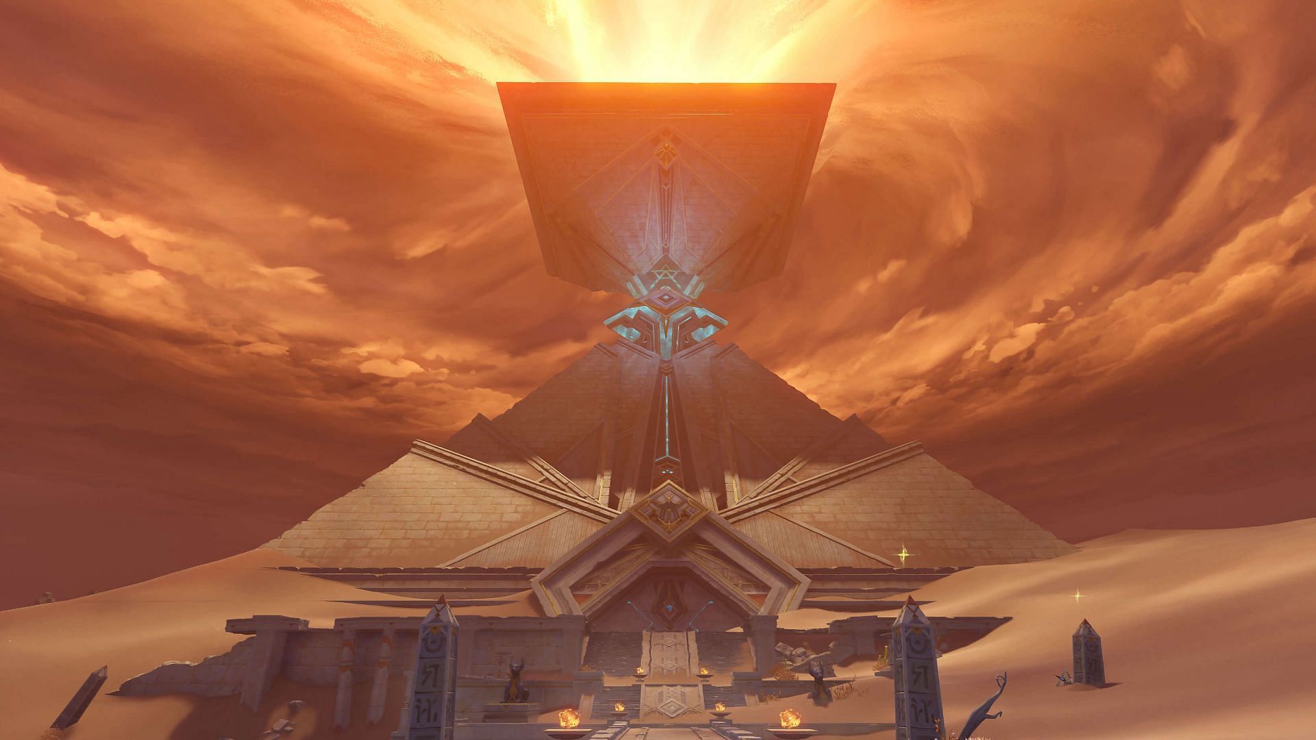 King Deshret's Mausoleum in the desert of Sumeru (Image via HoYoverse)