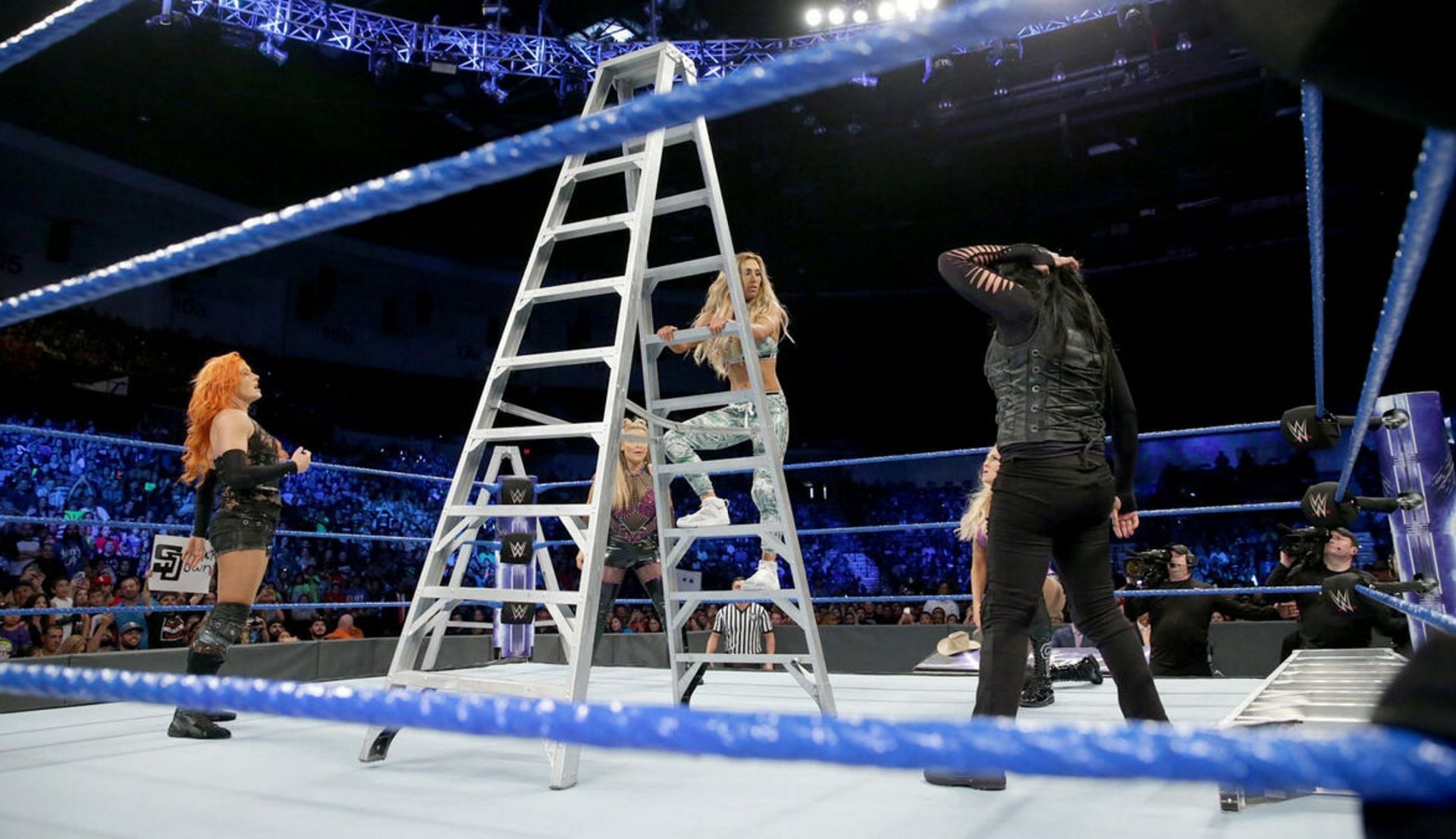 विमेंस Money in the Bank लैडर मैच का शॉट (Photo: WWE.com)