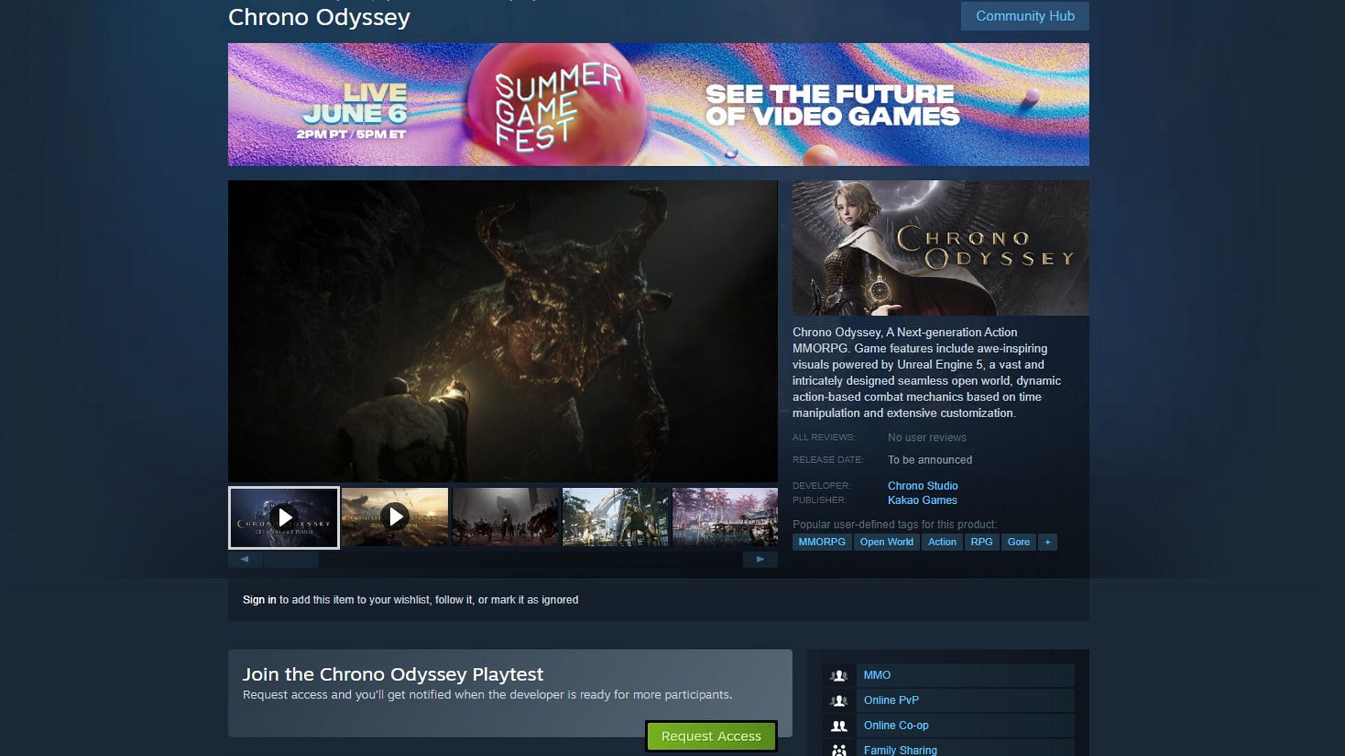 Steps to take part in Chrono Odyssey playtest on Steam (Image via Steam)