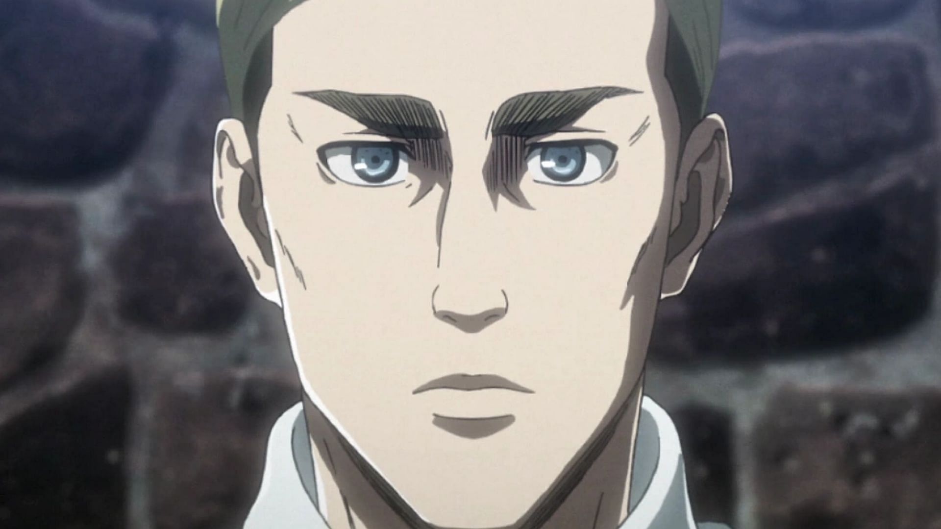 Erwin puts up a front that he cares about humanity (Image via Wit Studio)
