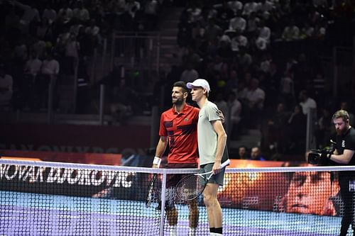 Novak Djokovic and Jannik Sinner at the Six Kings Slam 2024 - Source: Getty