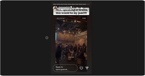 Danica Patrick shares a post about lectures in a beer house. Image: @danicapatrick via Instagram