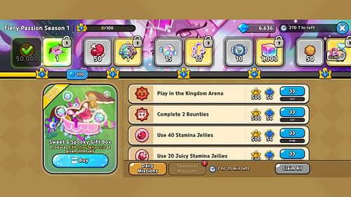 A few missions and rewards of the June 2025 Pass (Image via Devsisters)