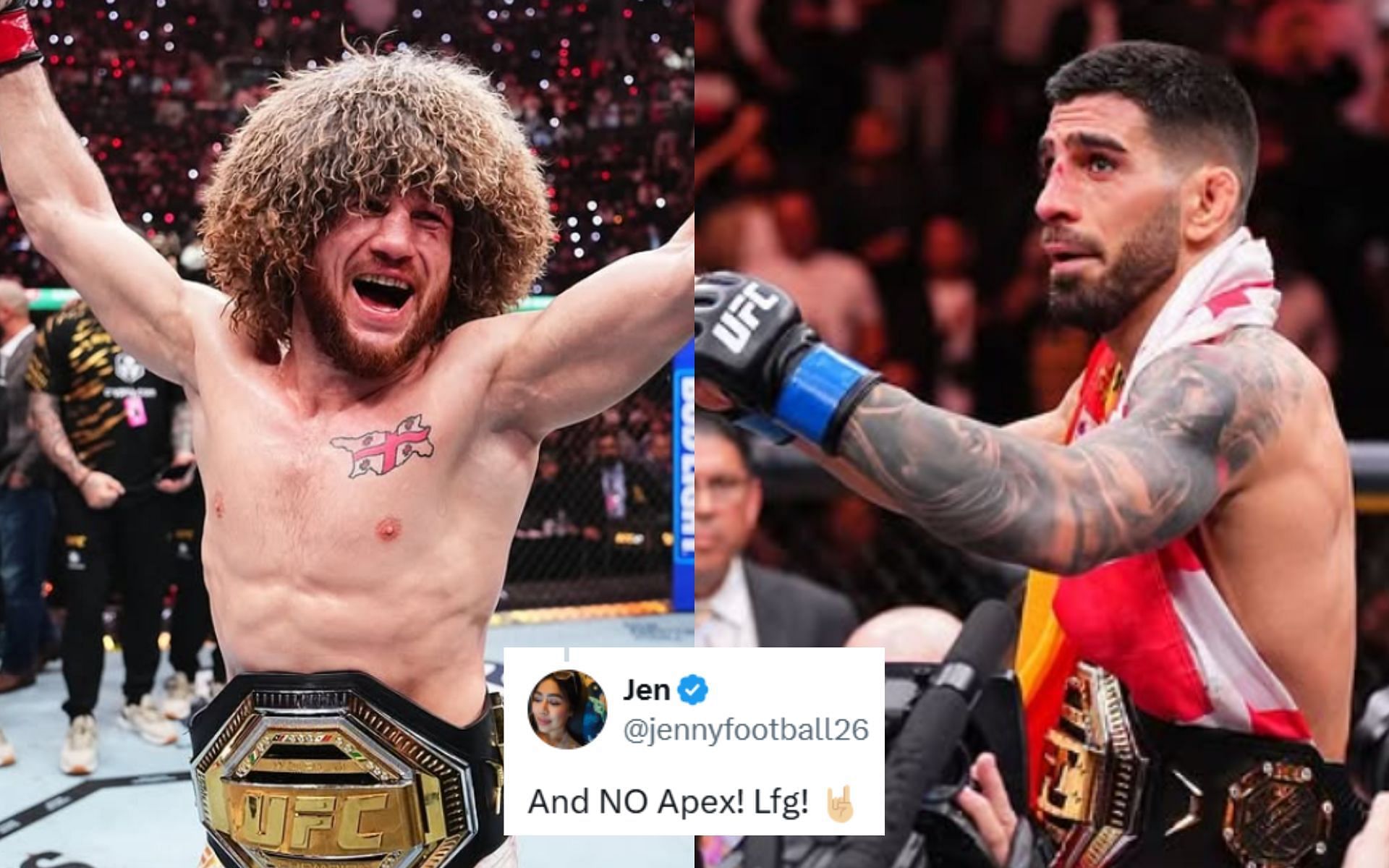 Merab Dvalishvili (left) and Ilia Topuria (right). [Images courtesy: @merab.dvalishvili and @iliatopuria on Instagram]