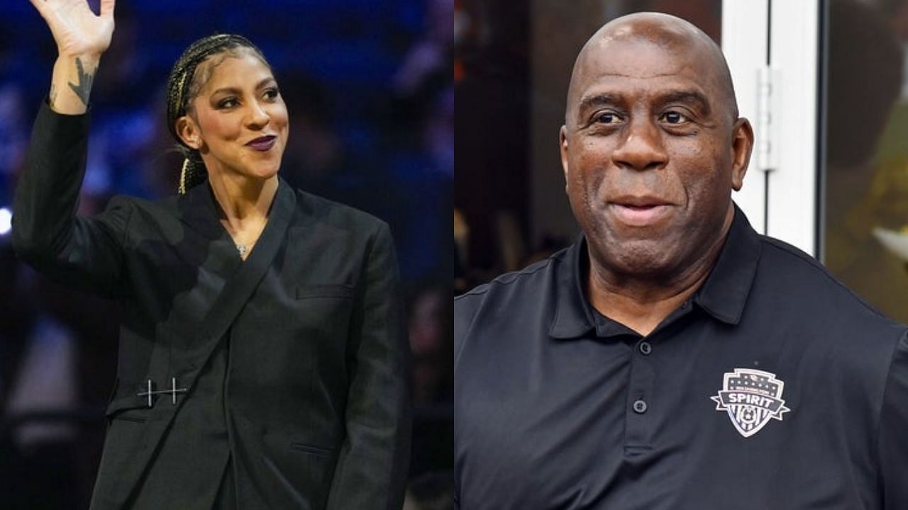 Magic Johnson sends heartfelt tribute to Candace Parker as LA Sparks immortalizes her with jersey retirement - Images via IMAGN
