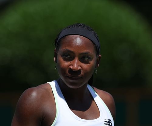 Coco Gauff during a practice session at the 2025 Wimbledon Championships (Source: Getty)