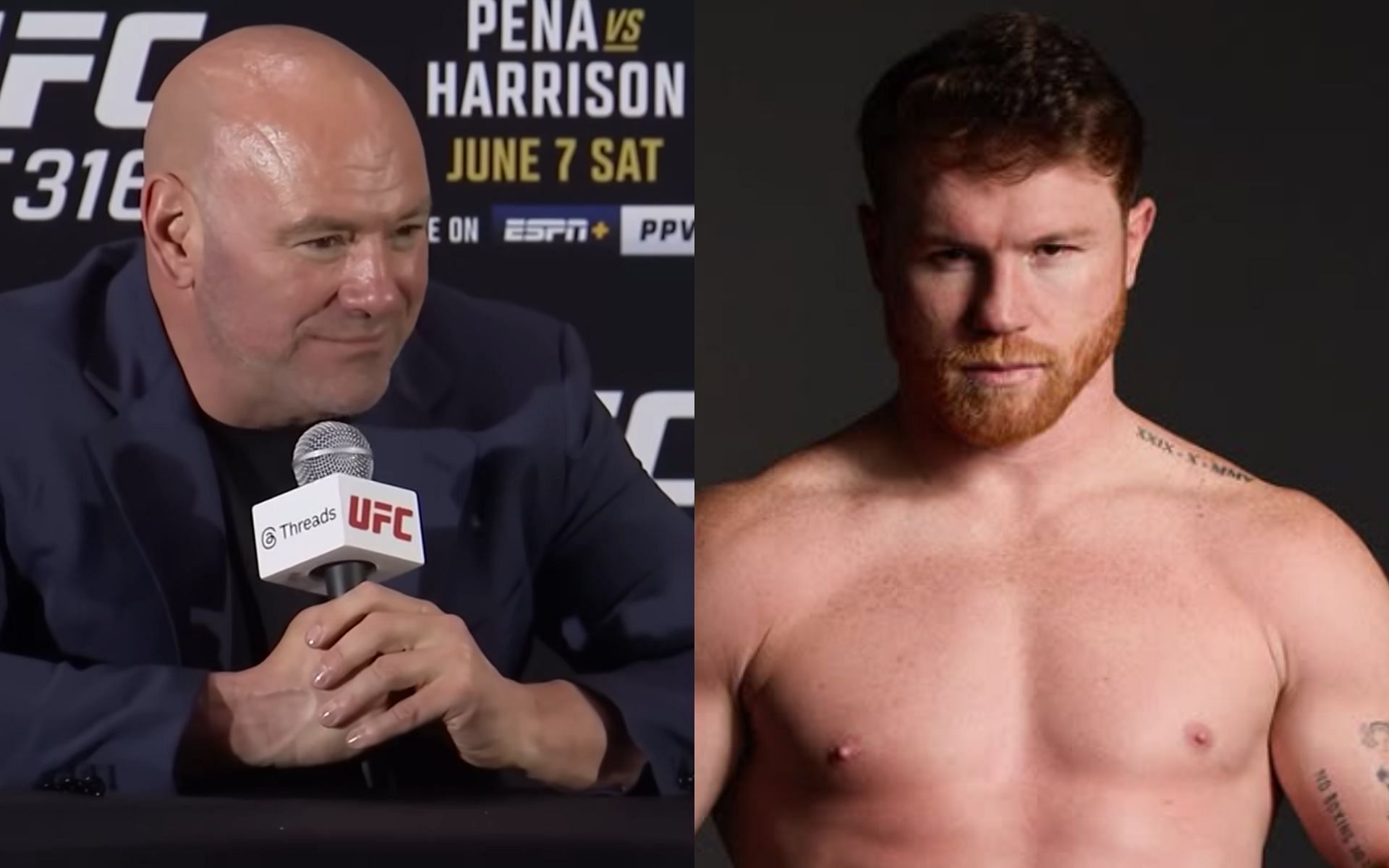 Dana White (left) and Saul 