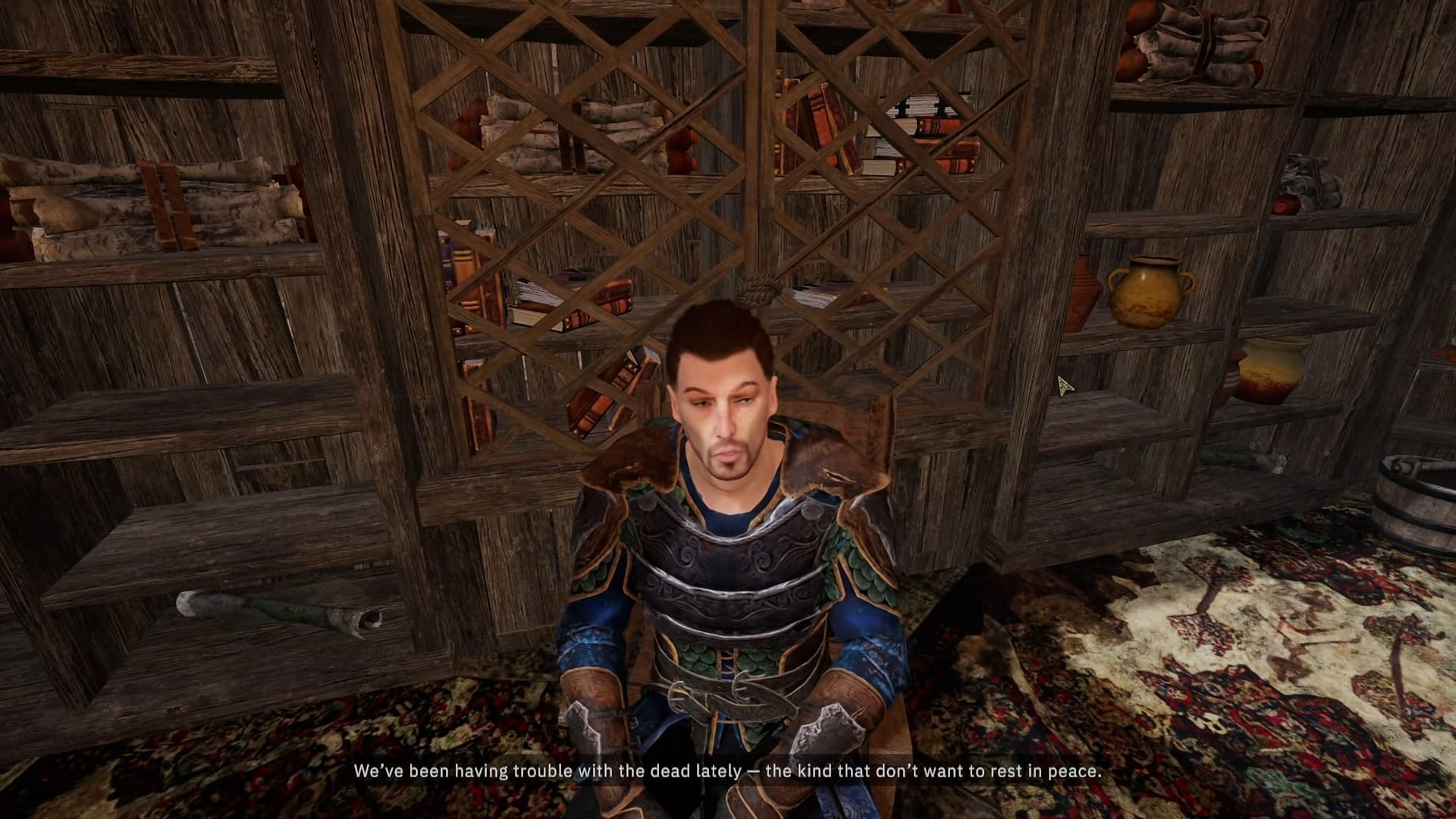 Fearghas in the Lingering Bonds quest (Image via Awaken Realms || YouTube/ChilledCodex)