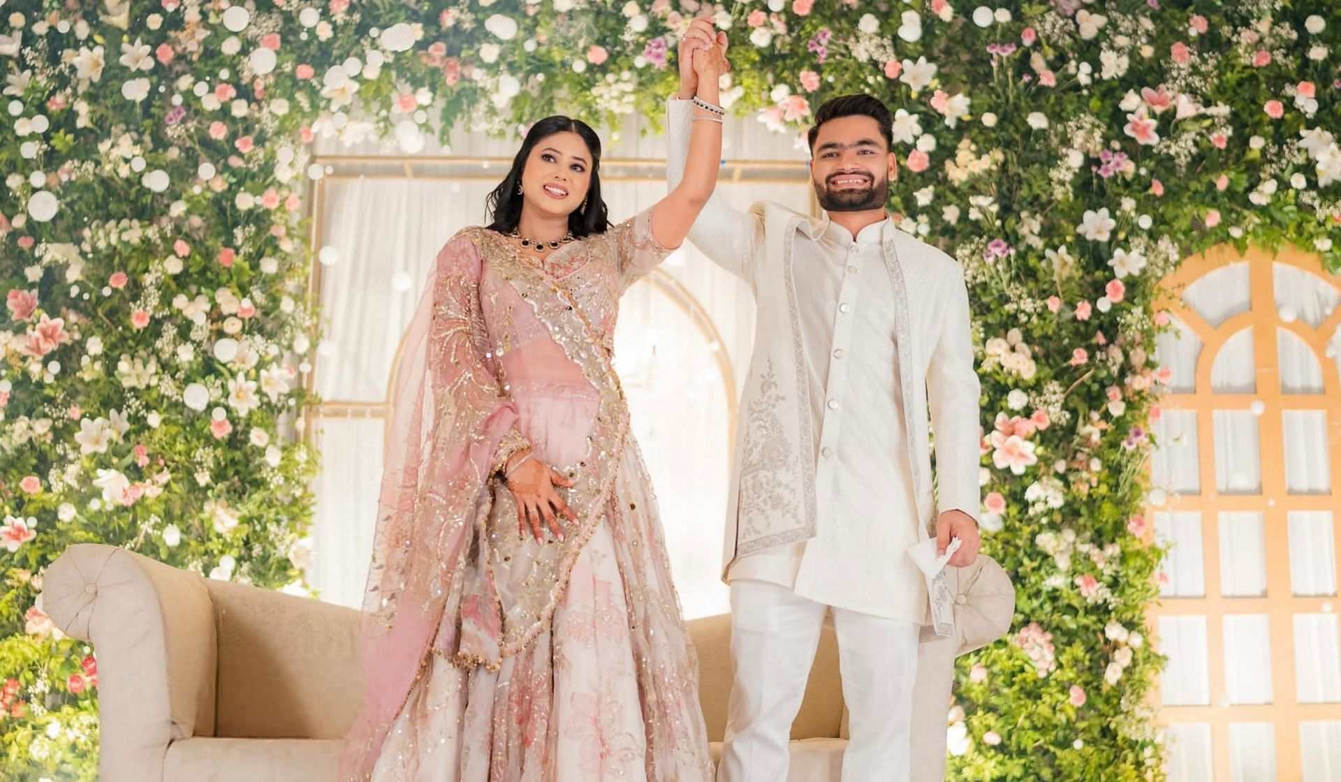 Priya Saroj and Rinku Singh during their engagement ceremony (Image Credits: Priya Saroj/X)