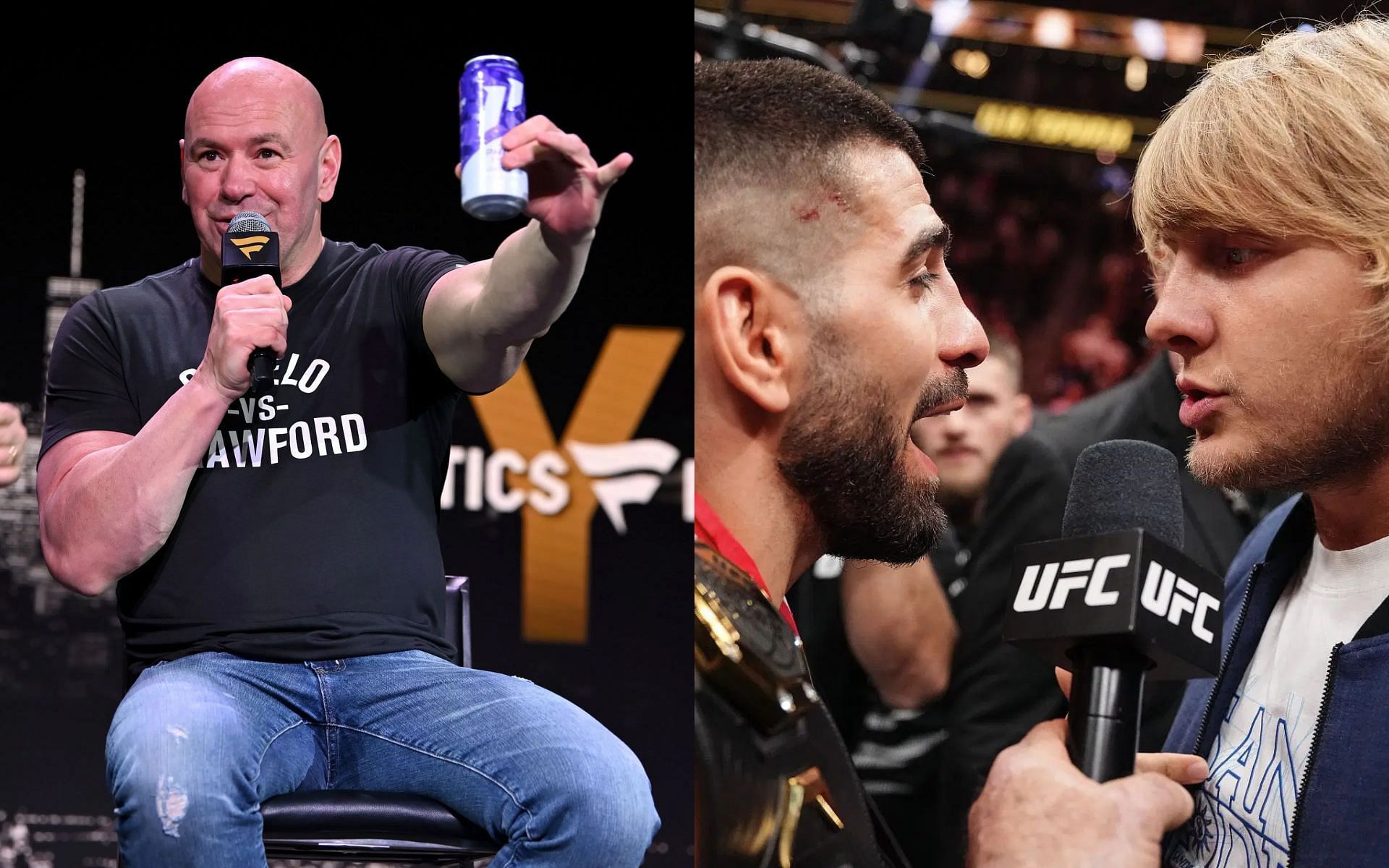 Dana White (left) did not approve Paddy Pimblett