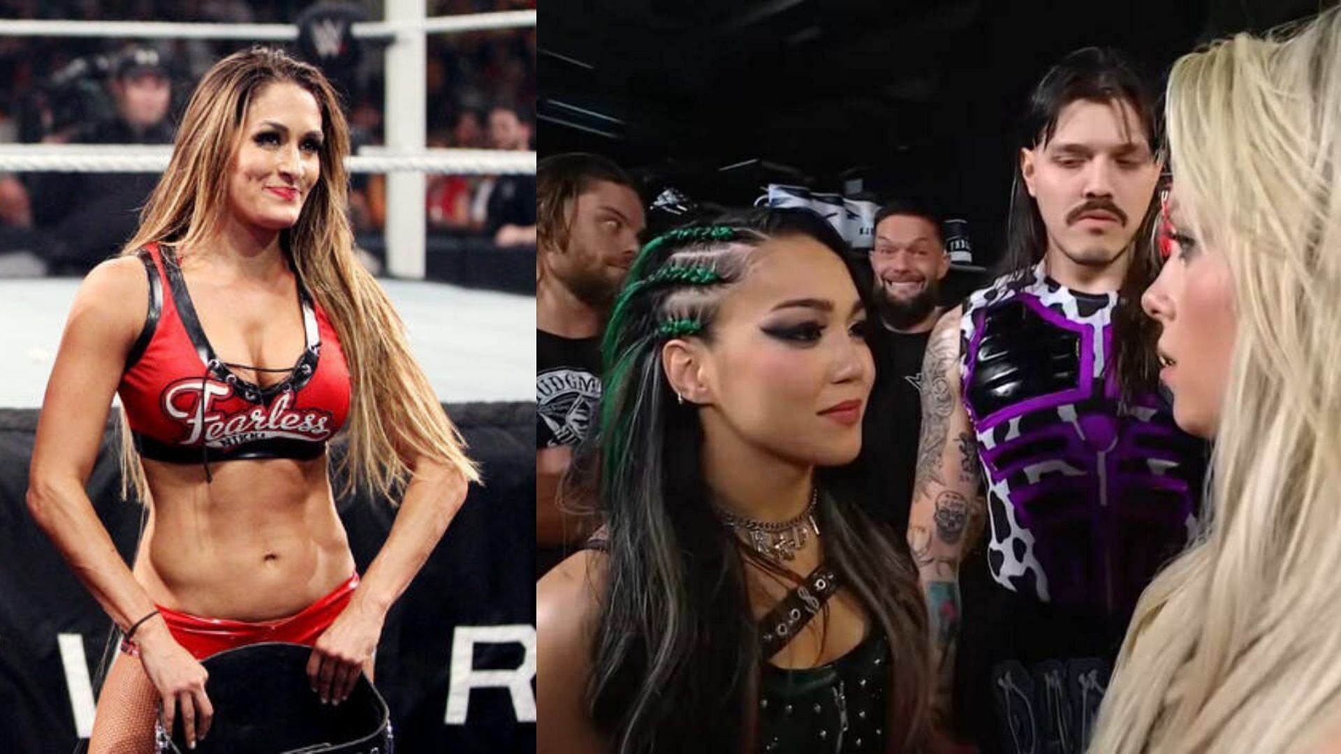Nikki Bella and The Judgment Day (Image Credits: WWE.com and WWE on YouTube)