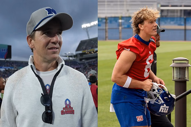 "You got to figure out" - Eli Manning makes feelings known on spoon-feeding Jaxson Dart despite long history with Giants rookie