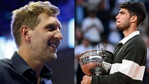 Ernie Johnson steals the show in beret as Dirk Nowitzki & Tony Parker watch Carlos Alcaraz win French Open Final