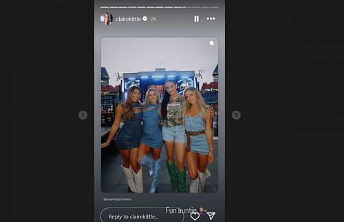 George Kittle's wife Claire and Jake Ferguson's fiancée Haley Cavinder link up at CMA fest 2025/@clairekittle